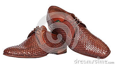 Pair of brown male classic shoes Stock Photo