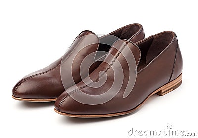 Pair of brown male shoes Stock Photo