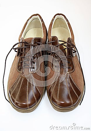 Pair of brown shoes Stock Photo