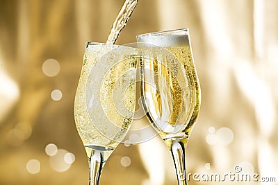 Pair of champagne flutes Stock Photo