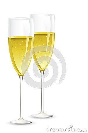 Pair of Champagne Glass Vector Illustration