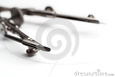 Pair of compasses macro Stock Photo