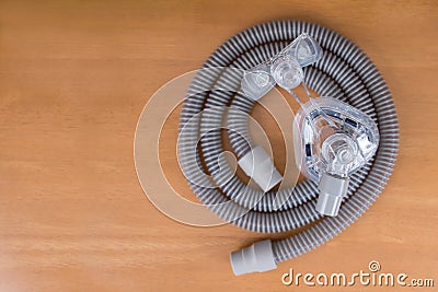 Pair of CPAP mask and tubing. Stock Photo