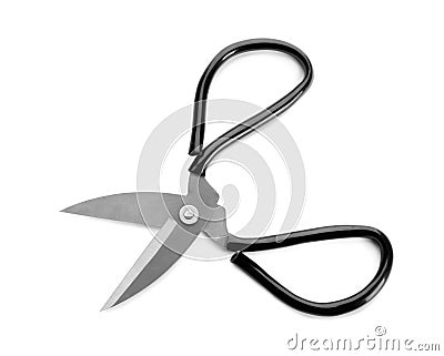 Pair of craft scissors on white Stock Photo