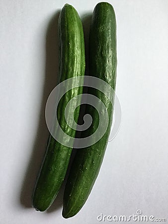 Fresh Cucumbers. Vertical. Stock Photo