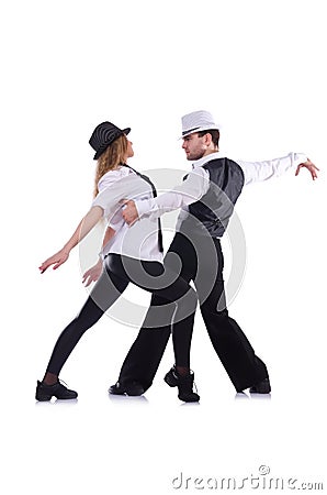 Pair of dancers dancing Stock Photo