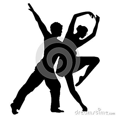 Pair dancing isolated on white background Vector Illustration