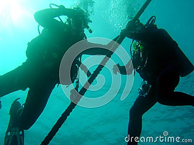 Pair of divers Stock Photo