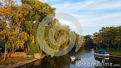 A pair of elderly people travel by boat on the Ontario lake, Toronto Island, Canada Editorial Stock Photo