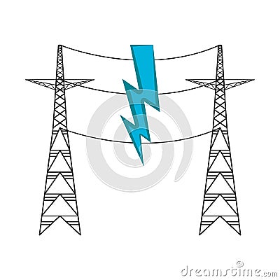 Pair of electrical towers Vector Illustration