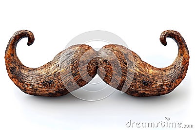 Pair of Fake Mustaches on White Background Generative AI Stock Photo