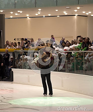 Pair figure skating performance on holiday Galleria Dallas Editorial Stock Photo