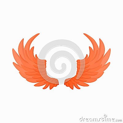 Pair of fire wings icon, cartoon style Vector Illustration