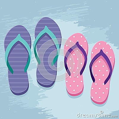 Pair of flip flops Vector Illustration