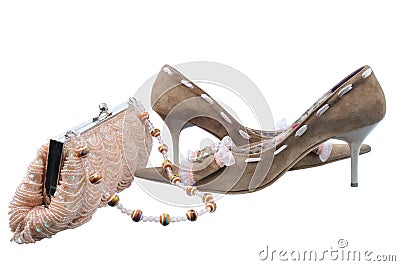 Pair glamour brown shoes Stock Photo
