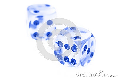 Pair of glass dice Stock Photo
