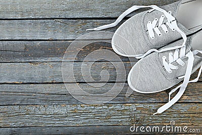 Pair of grey shoes Stock Photo