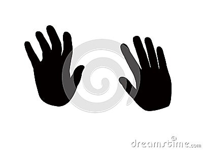 A pair hand black color silhouette vector Vector Illustration