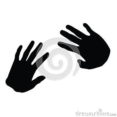 A pair hand black color silhouette vector Vector Illustration