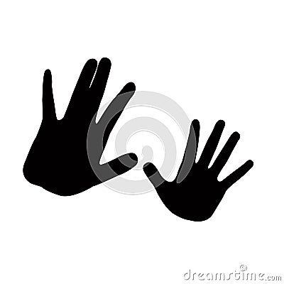 A pair hand, silhouette vector art work Vector Illustration