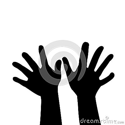 A pair hands black color silhouette vector Vector Illustration