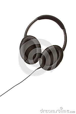 Pair of Headphones on White Background Stock Photo