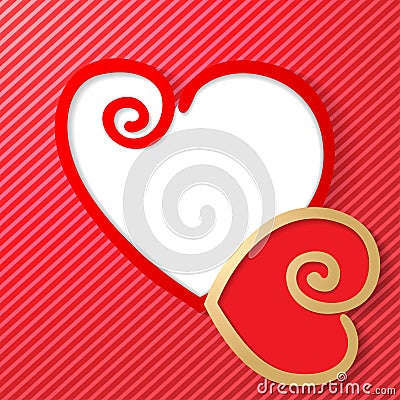 Pair heart background for greeting Valentines day text Vector Illustration