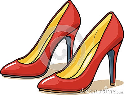 Pair of high heel shoes. fashion. fashionable shoe vector Vector Illustration