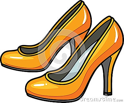 Pair of high heel shoes. fashion. fashionable shoe vector Vector Illustration