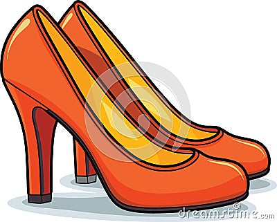 Pair of high heel shoes. fashion. fashionable shoe vector Vector Illustration