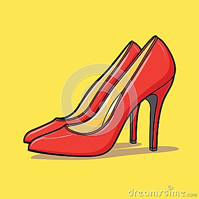 Pair of high heel shoes. fashion. fashionable shoe vector Vector Illustration