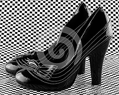 Pair of high heeled shoes Stock Photo