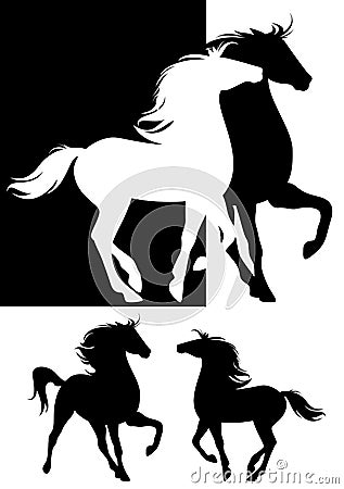 Pair of horses Vector Illustration