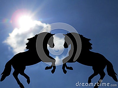 A pair of horses Stock Photo