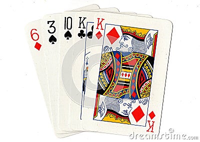 A pair of kings poker hand of playing cards. Stock Photo