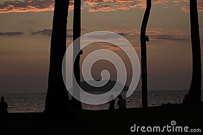 Pair of lovers in the evening Stock Photo