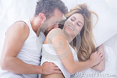 Pair of lovers flirting Stock Photo