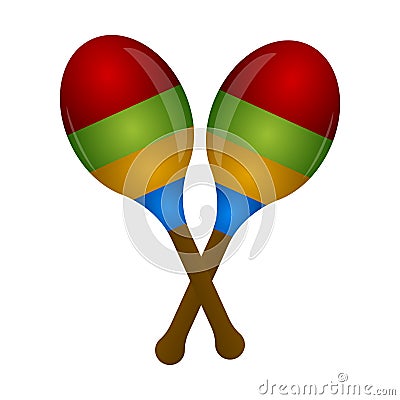 Pair of maracas. Musical instrument Vector Illustration