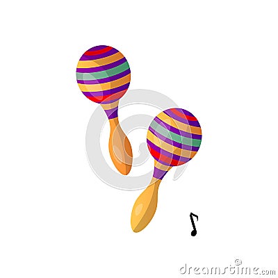 Pair of Maracas Percussion Musical Instrument Vector Illustration Stock Photo