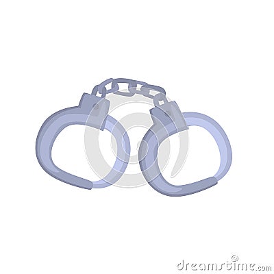 Pair of metallic handcuffs cartoon vector Illustration Vector Illustration