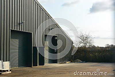 Pair of new small Industrial workshop units Stock Photo