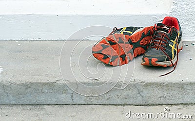 A pair of old running shoes Editorial Stock Photo