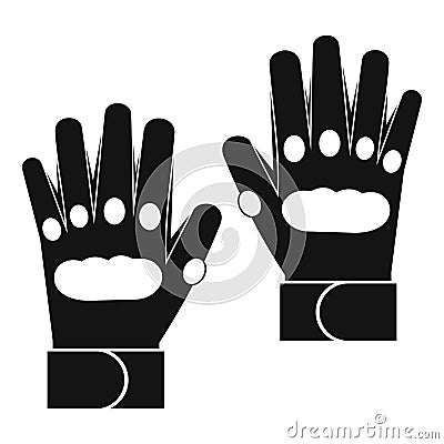 Pair of paintball gloves icon, simple style Vector Illustration