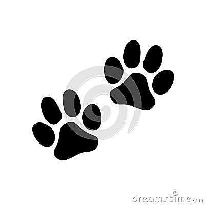 Pair of paw prints icon, sign. Vector illustration Stock Photo