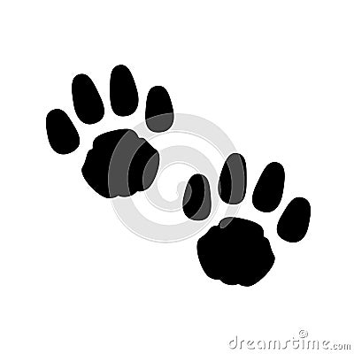 Pair of paw prints icon, sign. Vector illustration Stock Photo