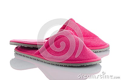 A pair of pink slippers Stock Photo
