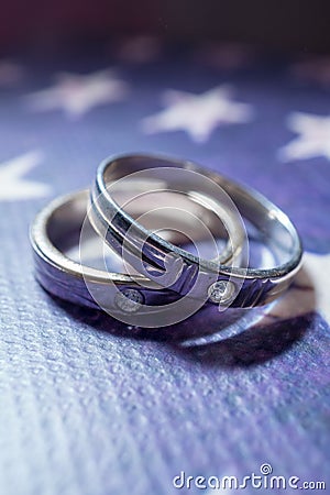 A pair of platinum rings Stock Photo