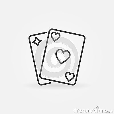 Pair of playing cards icon Vector Illustration