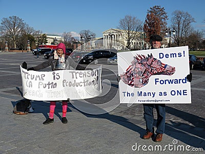 Pair of Protesters at the US Capitol Editorial Stock Photo