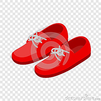 Pair of red shoes isometric icon Vector Illustration